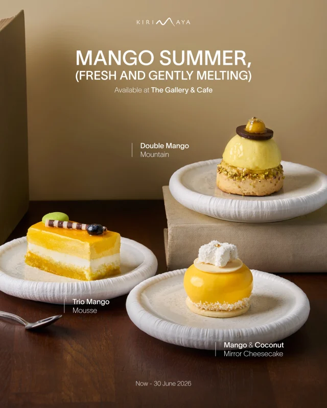“Mango Summer” a gentle celebration of the season’s sweetest moments. From delicate mousse to luscious cheesecake and the signature double mango creation, each bite melts softly with tropical elegance.

Crafted with the finest mangoes, balancing freshness, creaminess, and subtle sweetness.

📍The Gallery&Cafe 

📍Open daily 08:00 - 17:00 hrs

#MYTHRestaurant #AcalaRestaurant #TaniRestaurant #Kirimayakhaoyai #TheGallery&Cafe #MangoSeason