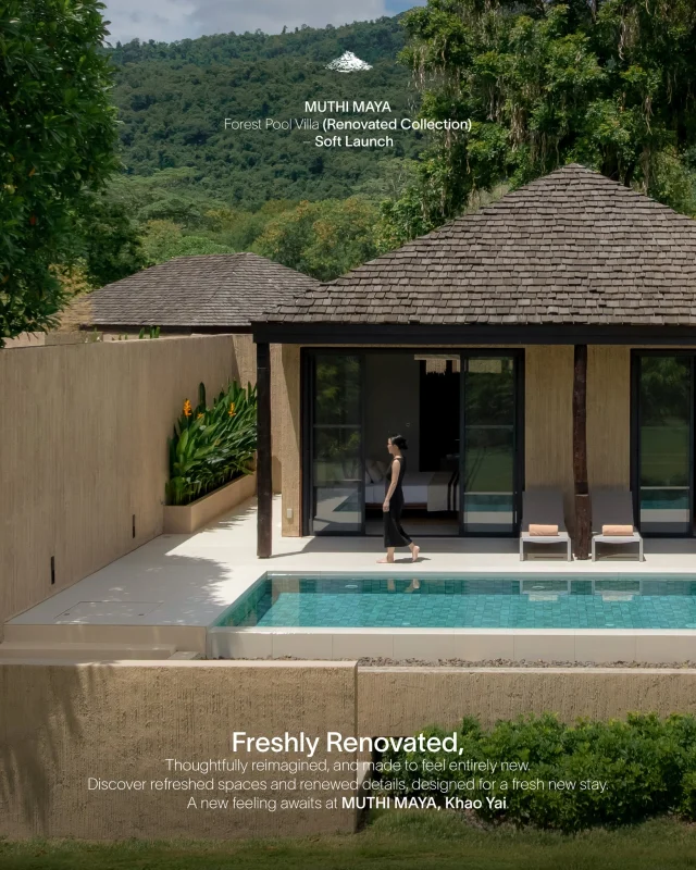 🌿 เปิดประสบการณ์การพักผ่อนโฉมใหม่ที่ MUTHI MAYA Forest Pool Villa (Renovated Collection)

สัมผัสความสงบเหนือระดับท่ามกลางธรรมชาติ กับพูลวิลล่าส่วนตัวโฉมใหม่ที่ได้รับการออกแบบอย่างพิถีพิถันในทุกมุมมอง เพื่อมอบช่วงเวลาแห่งความผ่อนคลาย ความเป็นส่วนตัว และความสบายอย่างลงตัว

✨ พิเศษ! เติมเต็มช่วงเวลาแห่งการพักผ่อนด้วย Online Voucher
เลือกซื้อ Voucher สำหรับการเข้าพักและข้อเสนอพิเศษได้ที่ 👉 https://www.kirimaya.com/offer/ttt79/

📞 สอบถามข้อมูลเพิ่มเติม โทร. 02 096 2088 ต่อ 1 (เวลา 08.30–17.30 น.)

**ประกาศช่วง Soft Launch:**
MUTHI MAYA Forest Pool Villa อยู่ระหว่างช่วงเปิดให้บริการแบบ Soft Launch โดยบางพื้นที่ภายในรีสอร์ตอาจอยู่ระหว่างการปรับปรุงเพิ่มเติม เพื่อมอบประสบการณ์การเข้าพักที่ดียิ่งขึ้น และสร้างความประทับใจในทุกช่วงเวลาของการเข้าพัก

#MUTHIMAYAForestPoolVilla #KirimayaKhaoYai #PoolVilla #KhaoYai #Voucher #TTT79
